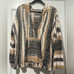 Striped Knit Hoodie- POL NWOT